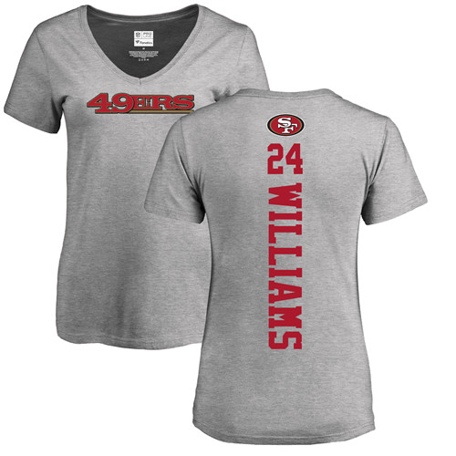 San Francisco 49ers Ash Women K Waun Williams Backer #24 NFL T Shirt->san francisco 49ers->NFL Jersey